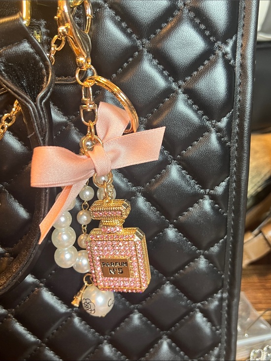 Accessories - Key Chain/Phone or Bag Charm/ Pink and Pearl